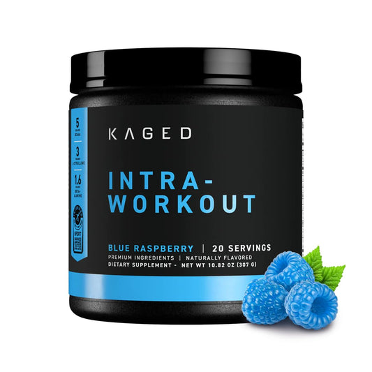 Kaged Intra-Workout Powder In-Kaged BCAAs, L-Citrulline & Beta-Alanine for Endurance, Blue Raspberry, 20 Servings