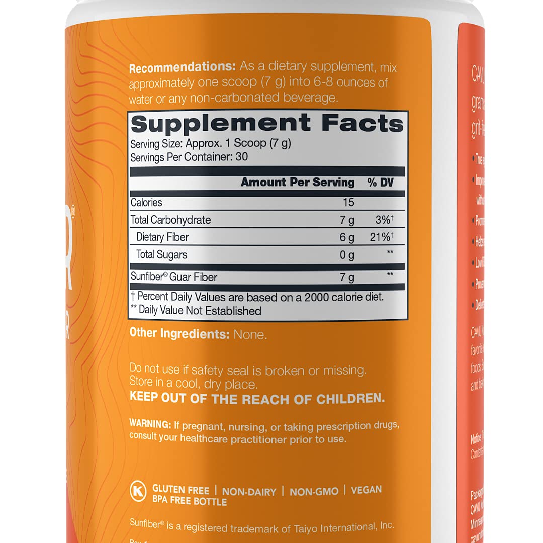 CAVU NUTRITION Sunfiber Gentle Prebiotic Fiber Supplement Powder, 7.4 oz