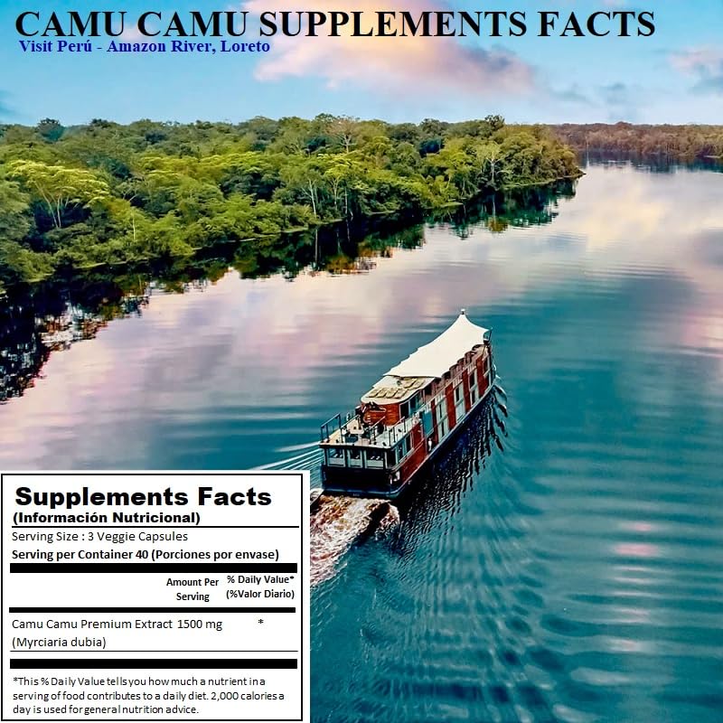 Alkaline Care Vitamin C from Camu Camu 1500mg Capsules, 120 Veggie Capsules