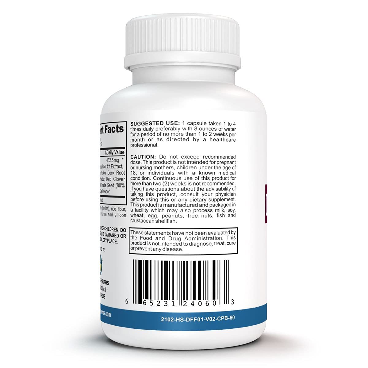 Amazing Herbs Detox/Flush Blood Purifier Capsule, 60 Capsules