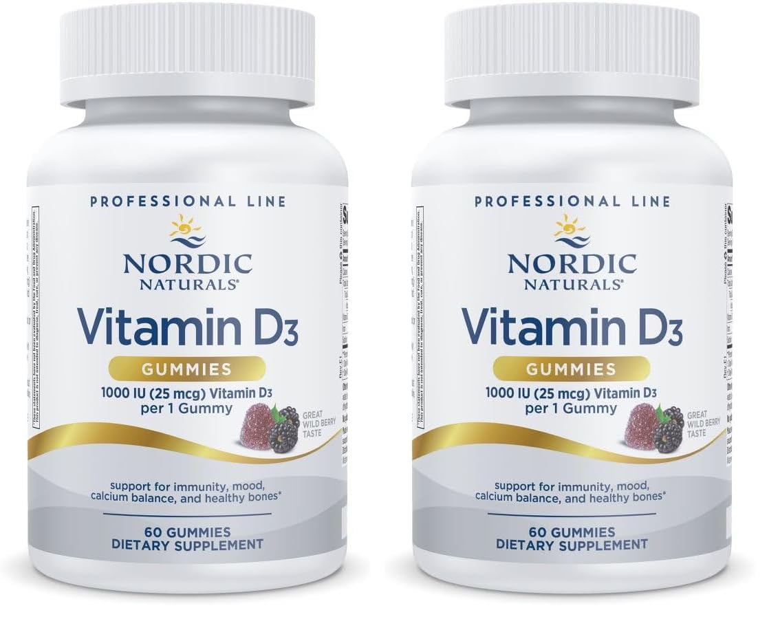 Nordic Naturals Pro Vitamin D3 Gummies, Wild Berry - 120 Gummies - 1000 IU Vitamin D3