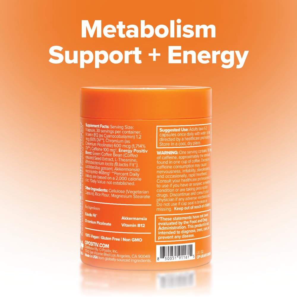 O Positiv URO Metabolism + Probiotic Support Capsules 60 Count