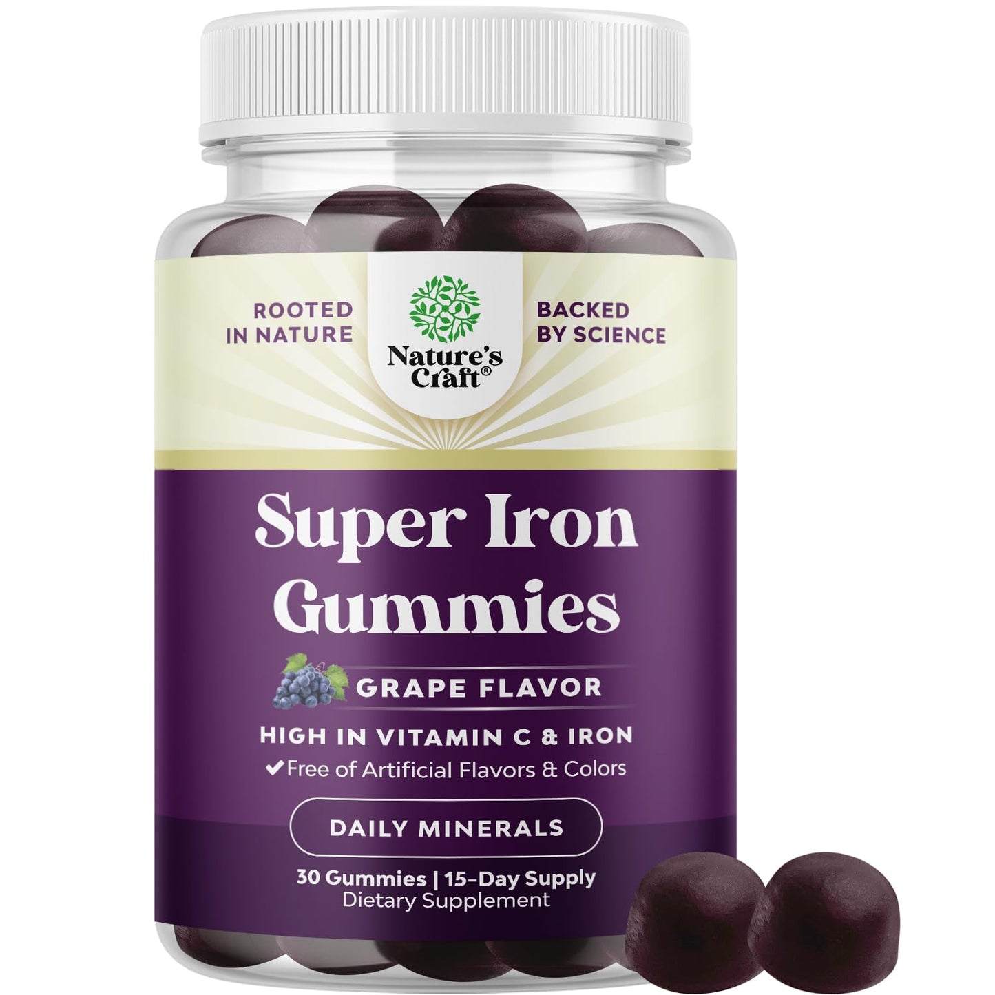 Natures Craft Iron Supplement Gummies 30 Count
