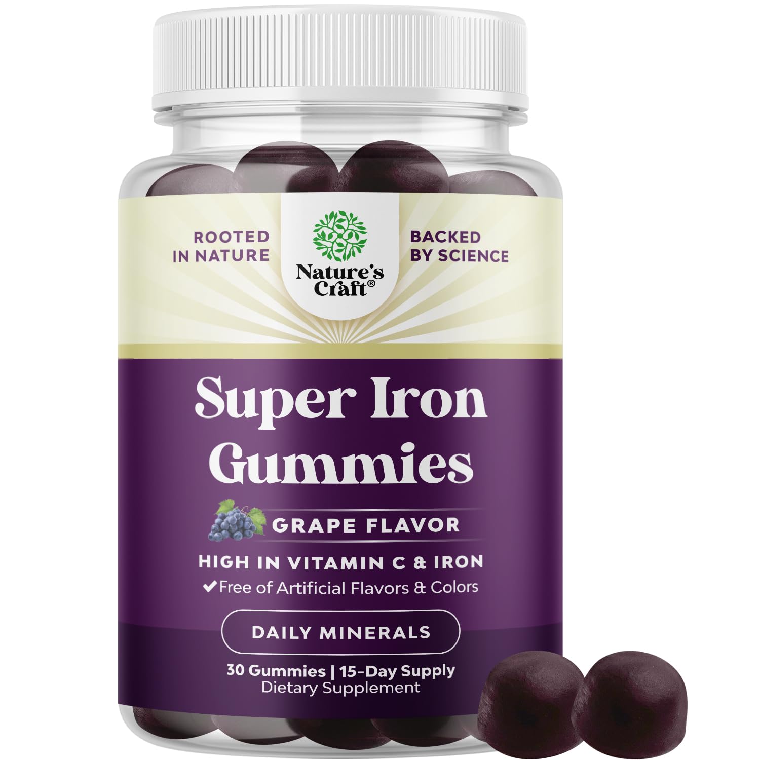 Natures Craft Iron Supplement Gummies 30 Count