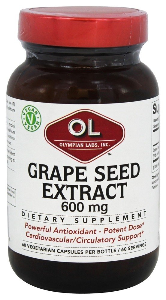 Olympian Labs Grape Seed Extract 600mg Capsule, 60 Count