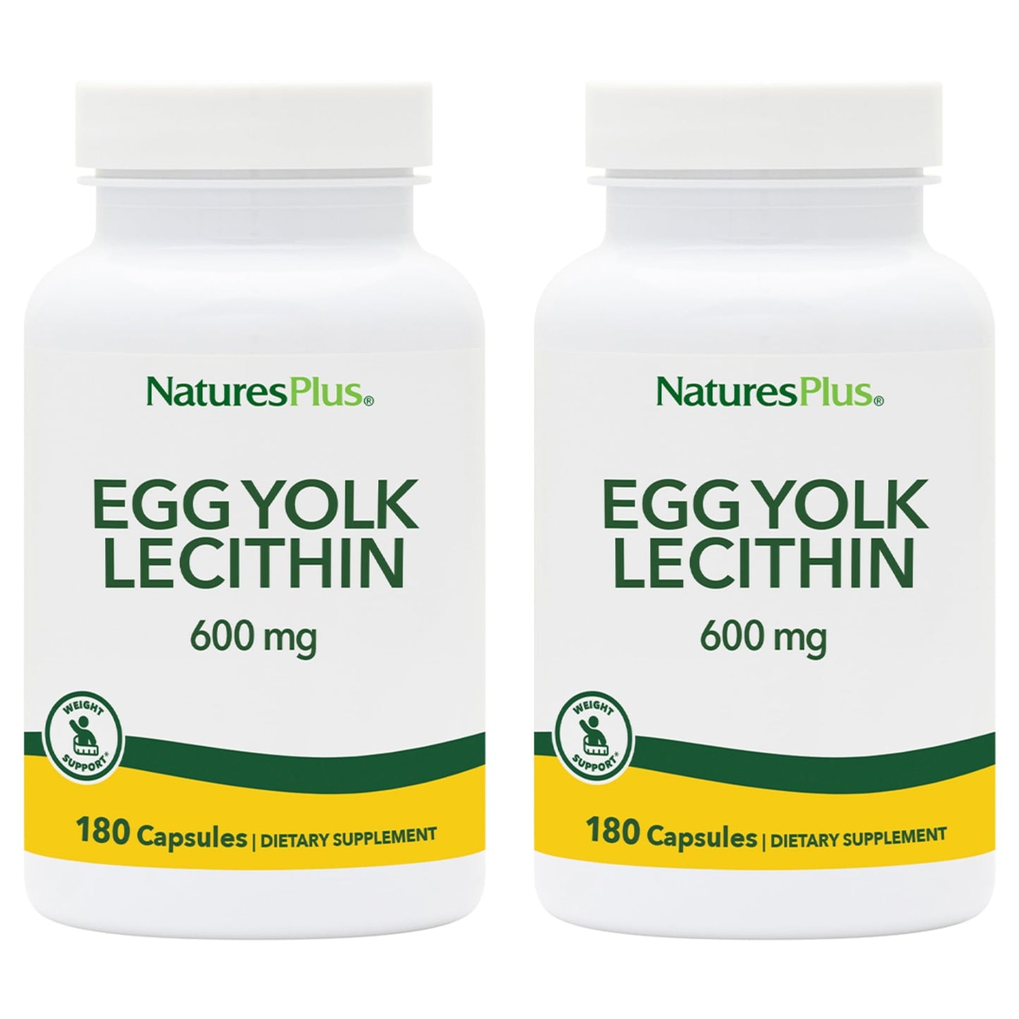 NaturesPlus Egg Yolk Lecithin - 600 mg Capsule, 180 Count