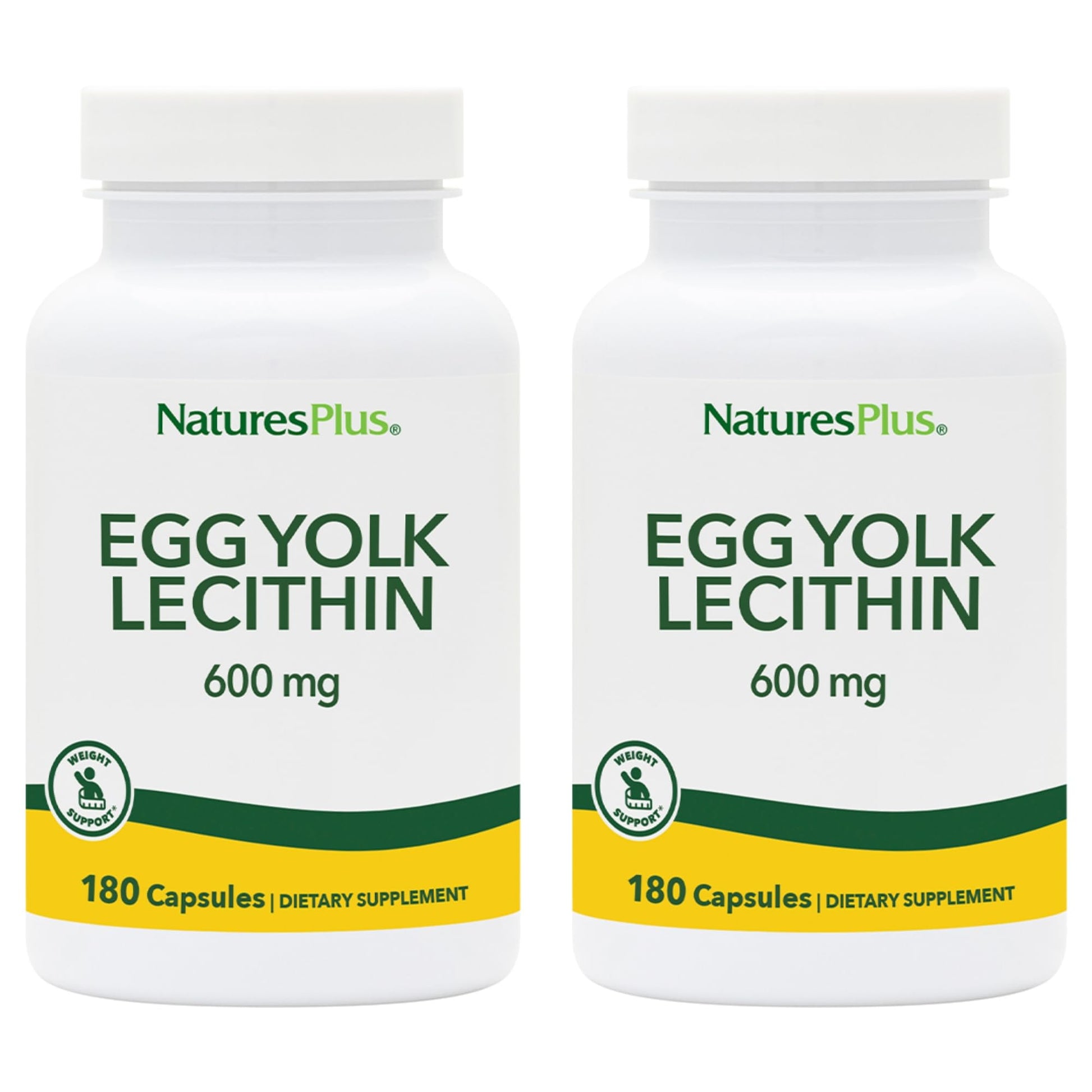 NaturesPlus Egg Yolk Lecithin - 600 mg Capsule, 180 Count