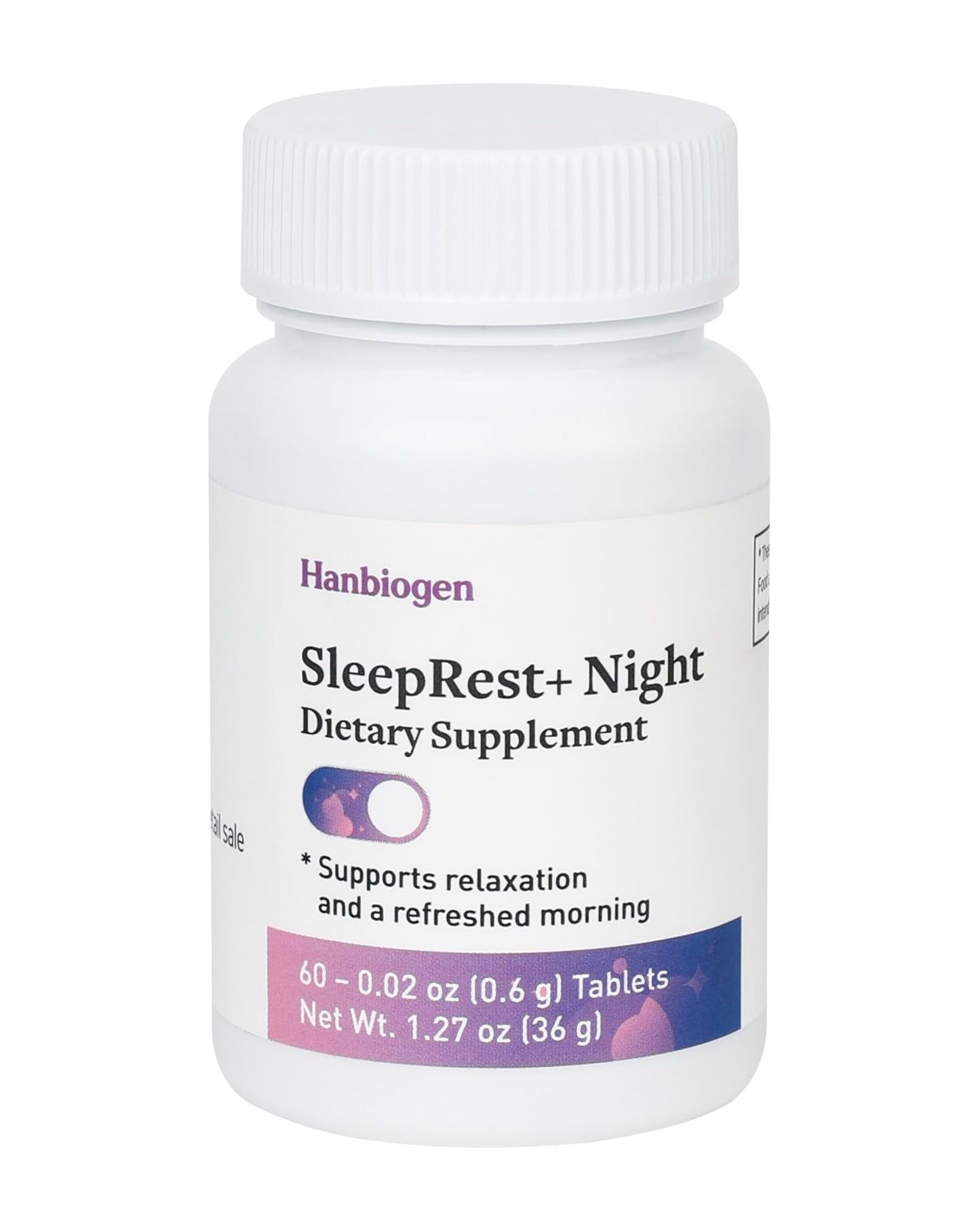 Hanbiogen SleepRest+ Night Melatonin-Free Sleep Supplement with Naturally Derived Hop Extract, Silk Peptide, Perilla Leaf Extract, L-Theanine & GABA - Fast-Acting, Non-Habit-Forming Formula, 60 Tablets