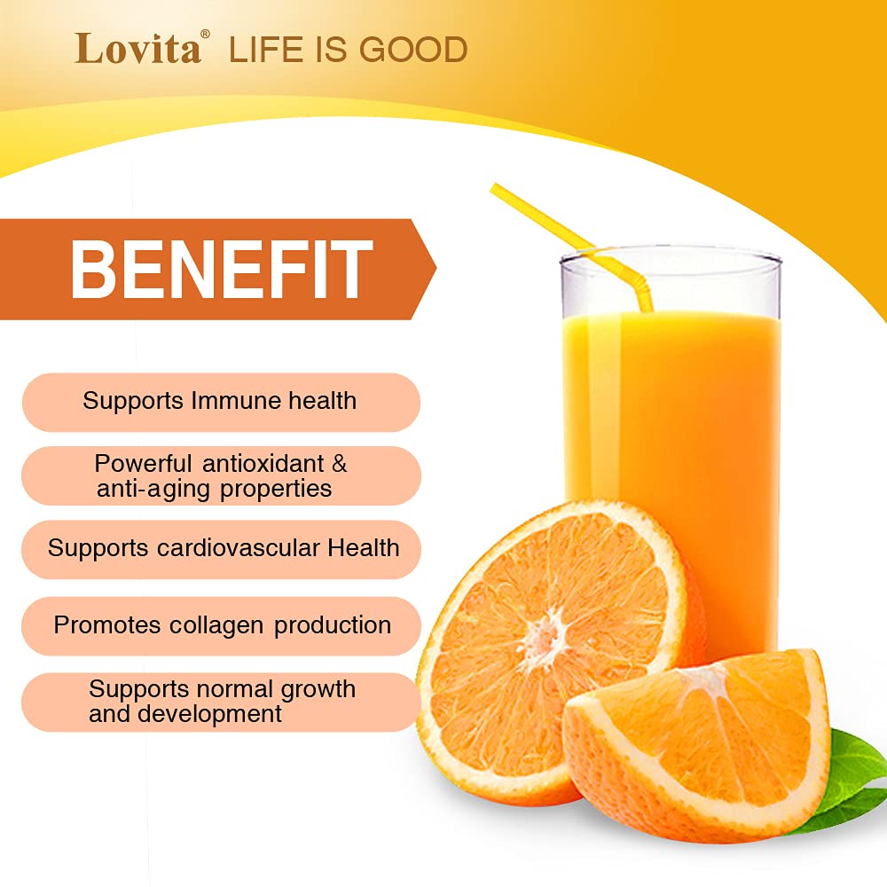 LOVITA Vitamin C 1000mg with Bioflavonoids & Rose Hips Timed Release Coating High Potency Tablet 360