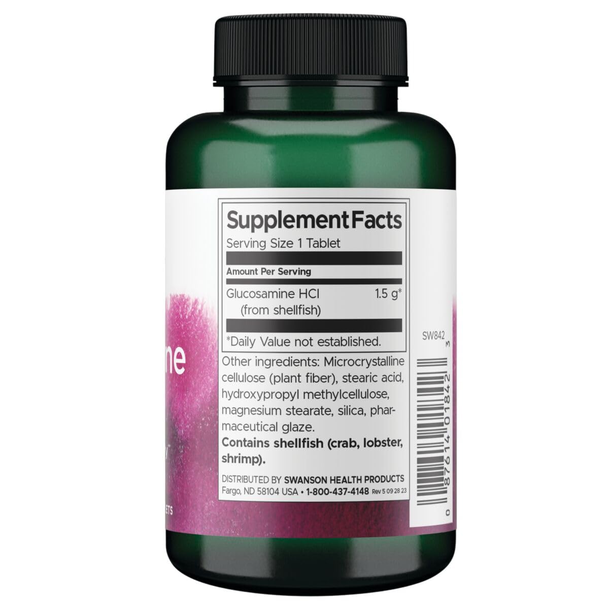 Swanson Glucosamine HCl 1500 mg Tablets, 100 Count