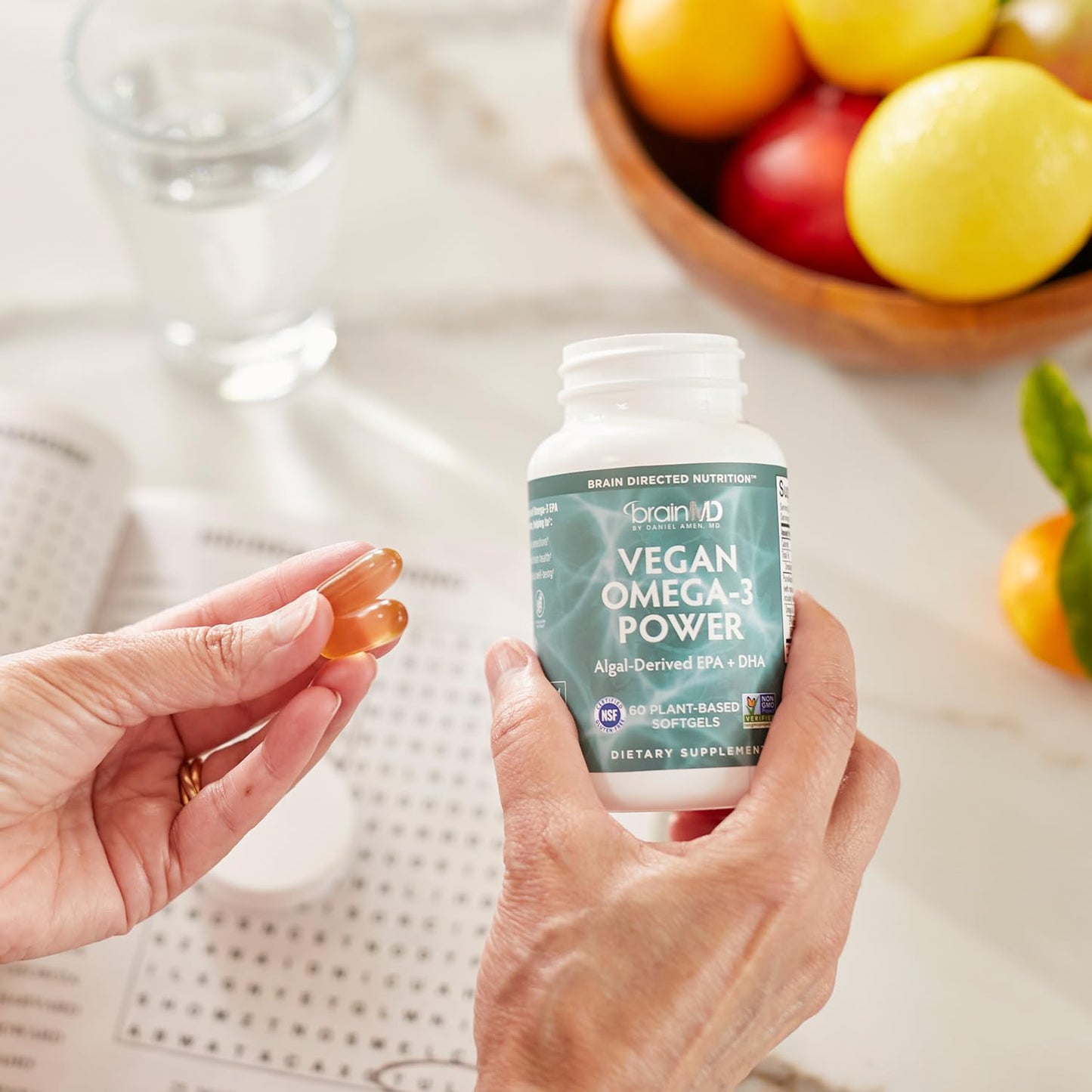 BRAINMD Dr Amen Vegan Omega-3 Power Softgels 60 Count