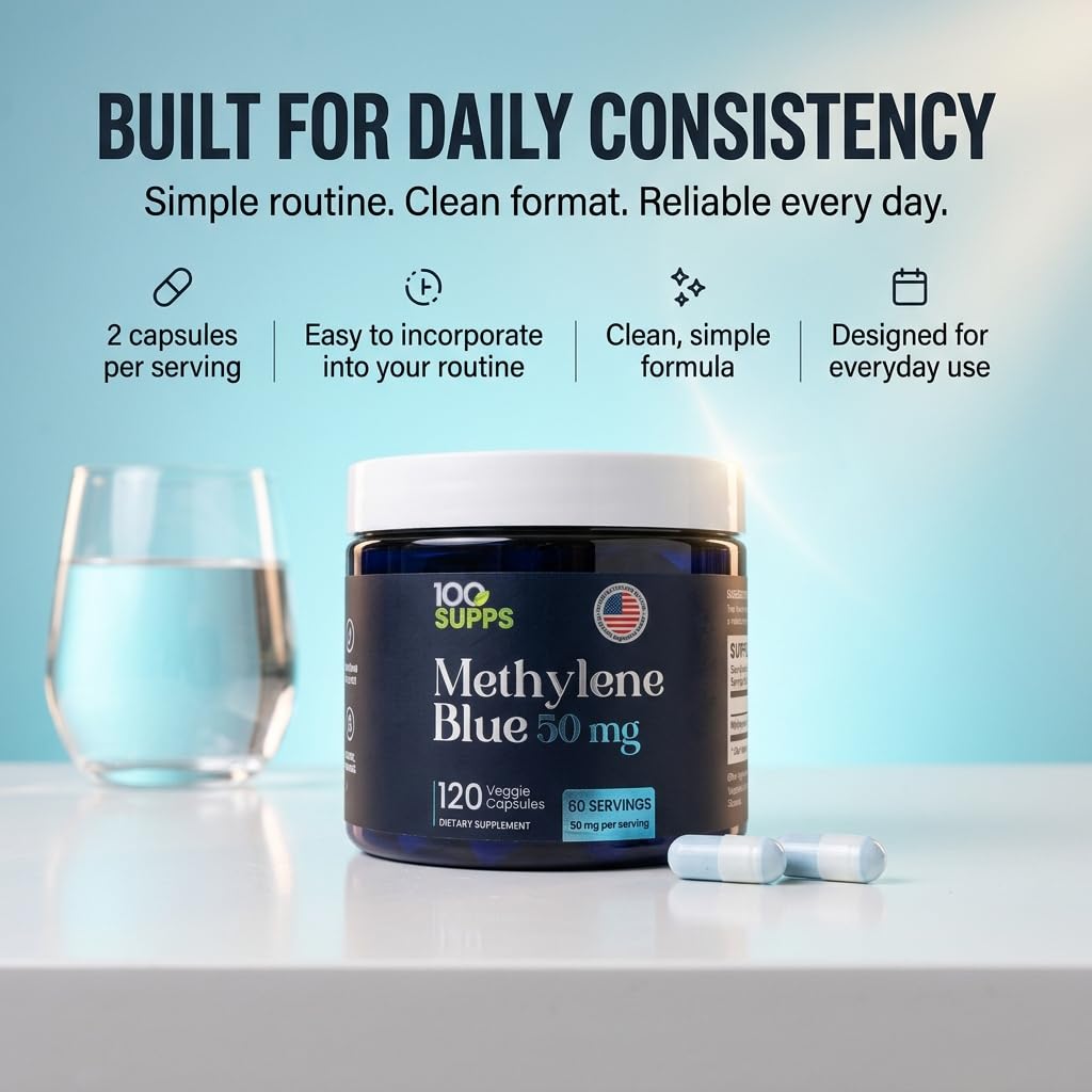 100 Supps Methylene Blue Capsules 120 Count