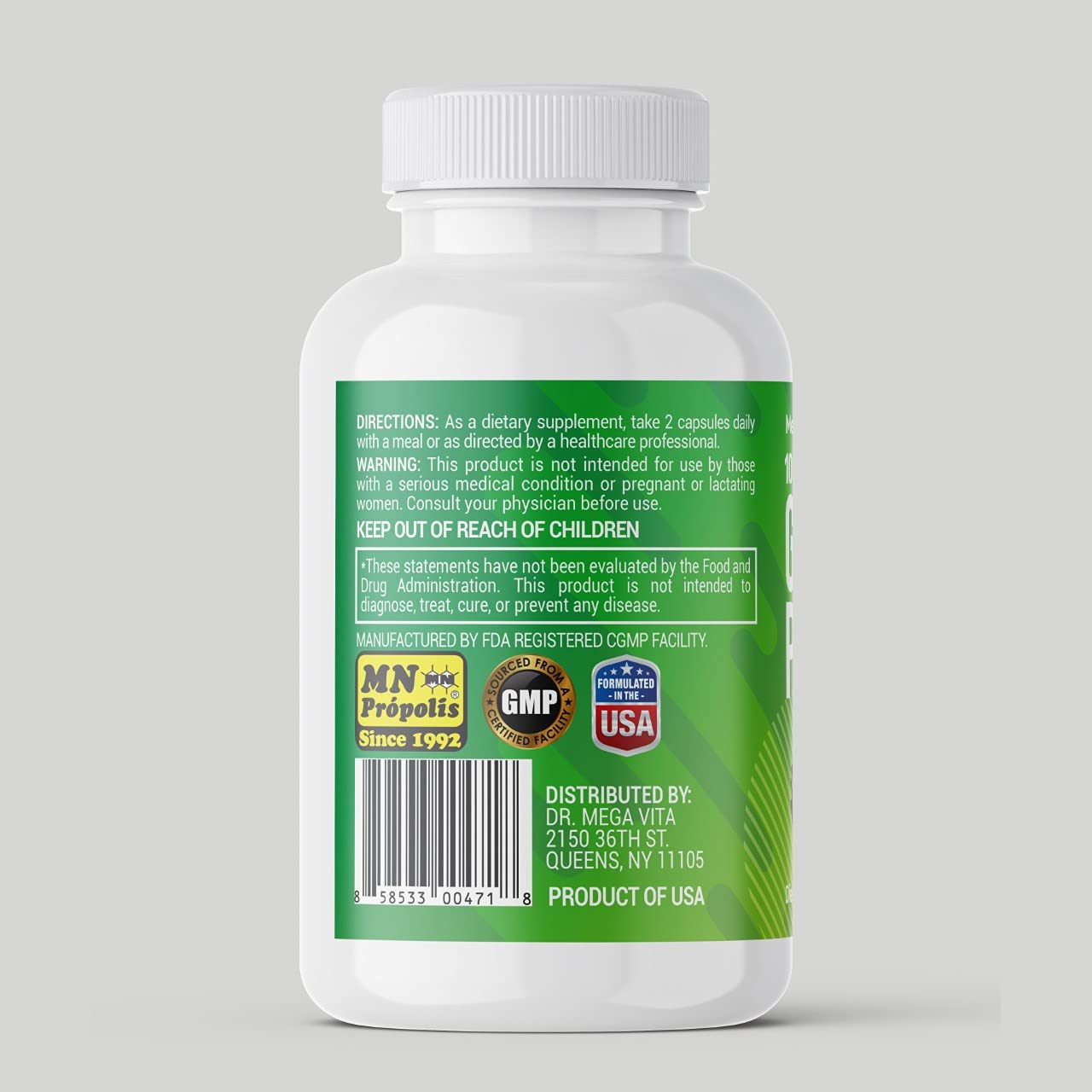 Aoratos MegaZOI 100% Brazilian Green Propolis Enriched 250mg Capsule, 60 Capsules