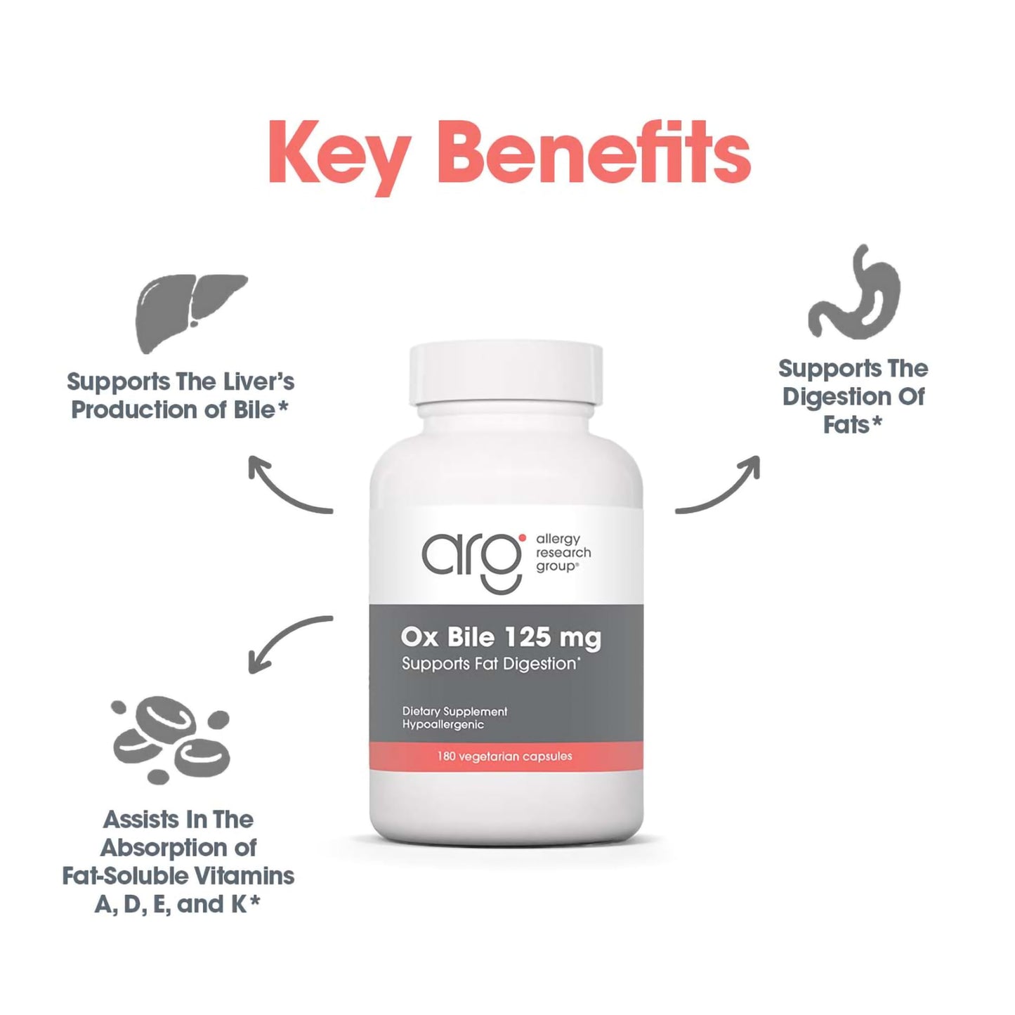 Allergy Research Group Oxbile 125mg Capsule 180 Capsules