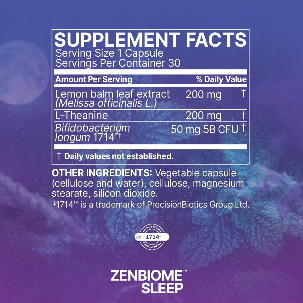 Microbiome Labs Zenbiome Sleep L-Theanine Capsule, 30 Count