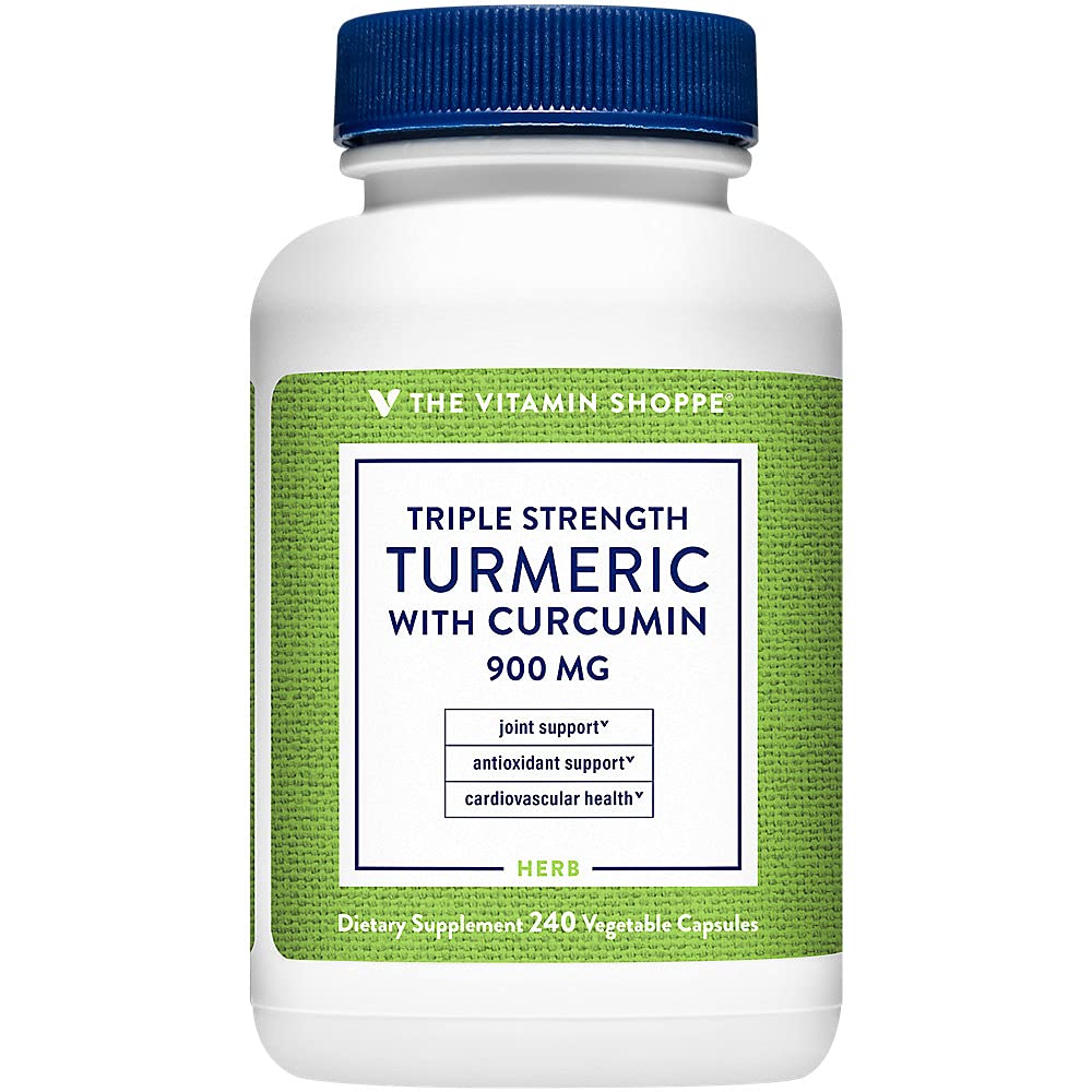 The Vitamin Shoppe Triple Strength Turmeric with Curcumin 900mg, 240 Capsules