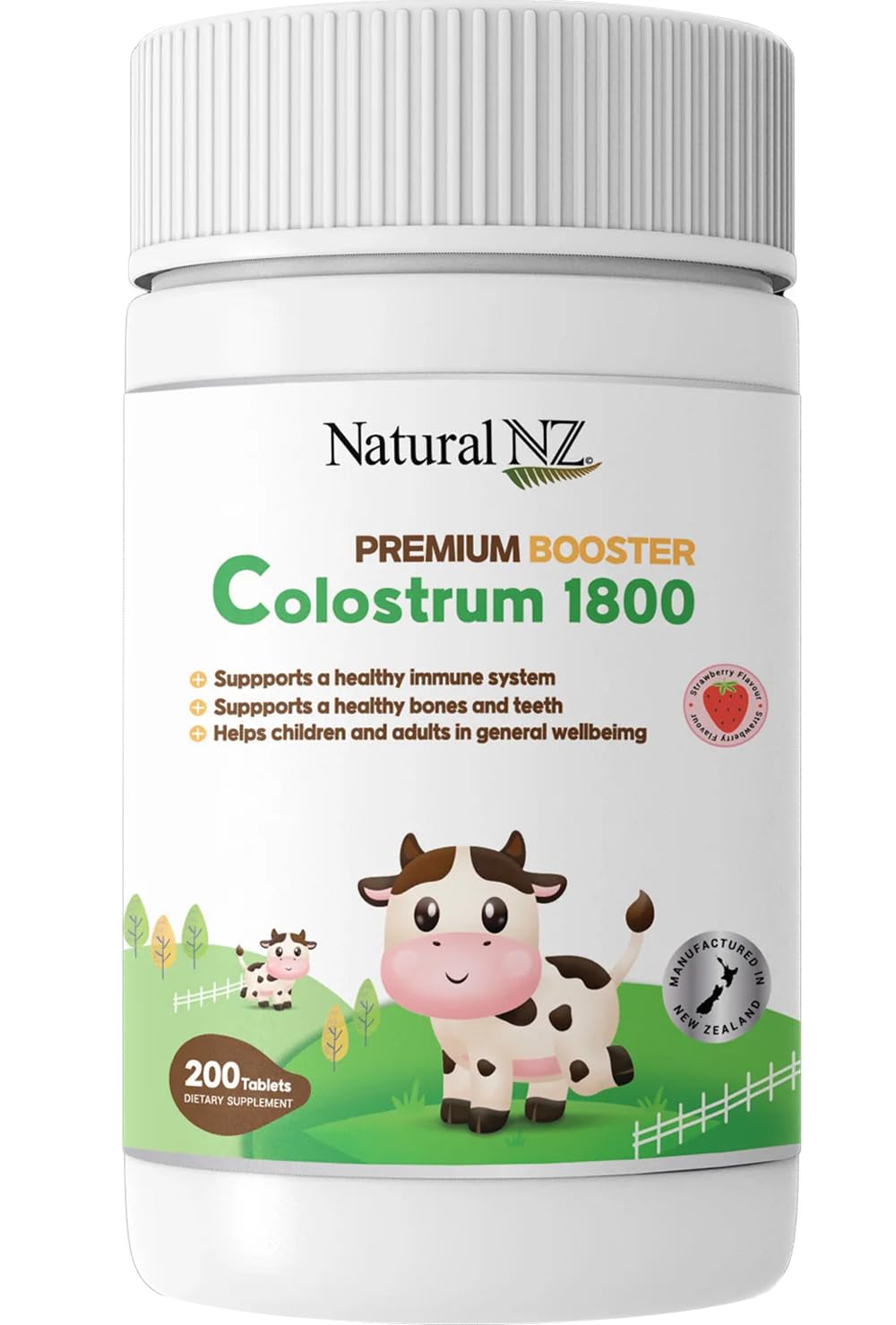 Natural NZ Premium Booster Colostrum 1800 Tablets, 200 Count
