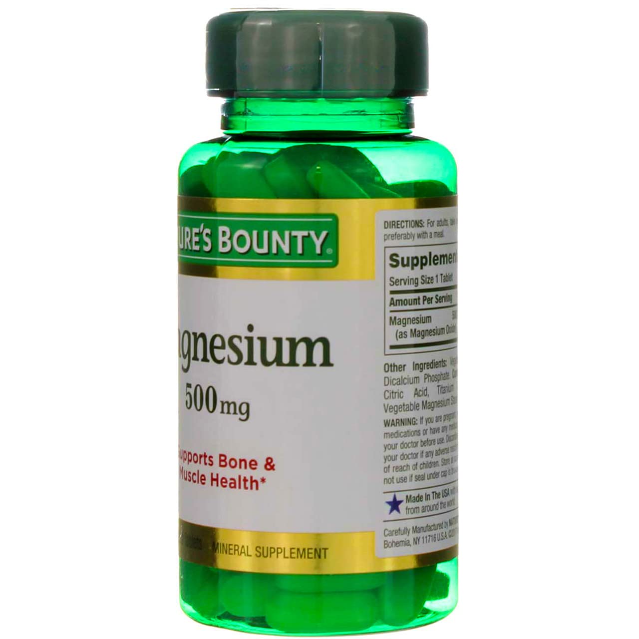 Nature's Bounty Magnesium 500 mg Tablets 200 Count
