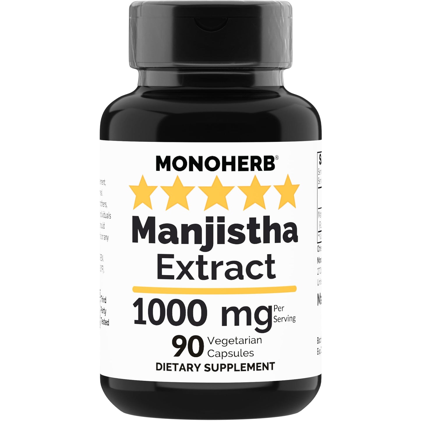 MONOHERB Manjistha 1000 mg Capsules, 90 Count