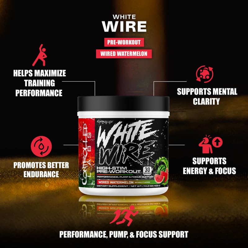 CONTROLLED LABS White Wire High-Stim Preworkout Powder 14.2 oz