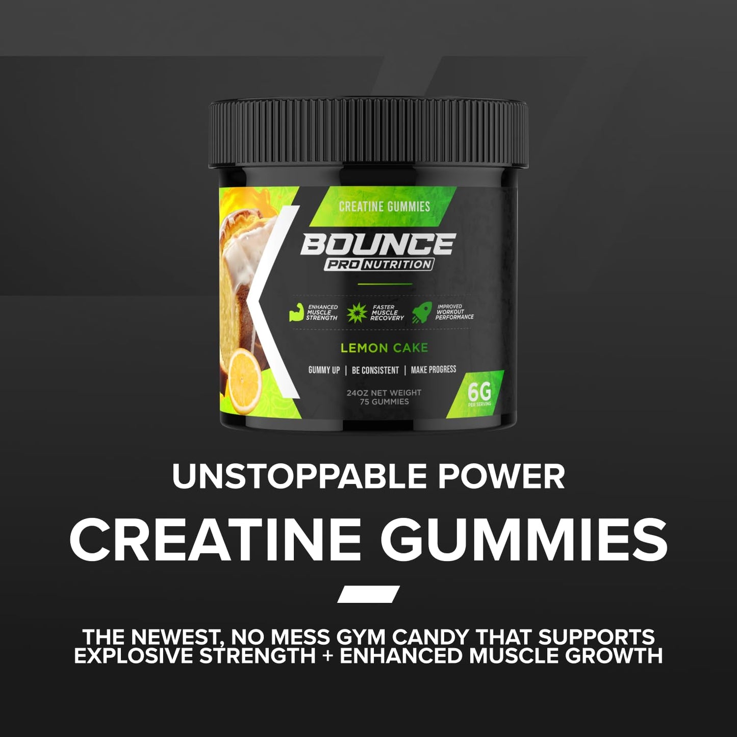 Bounce Pro Creatine Monohydrate Gummies 75 Count