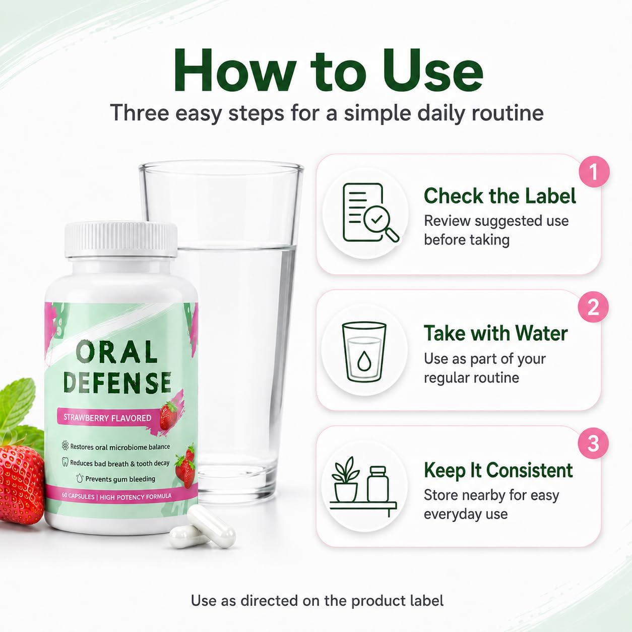 ZEROBREATH Oral Defence Oralite Probiotics Supplement Capsule, 60 Count