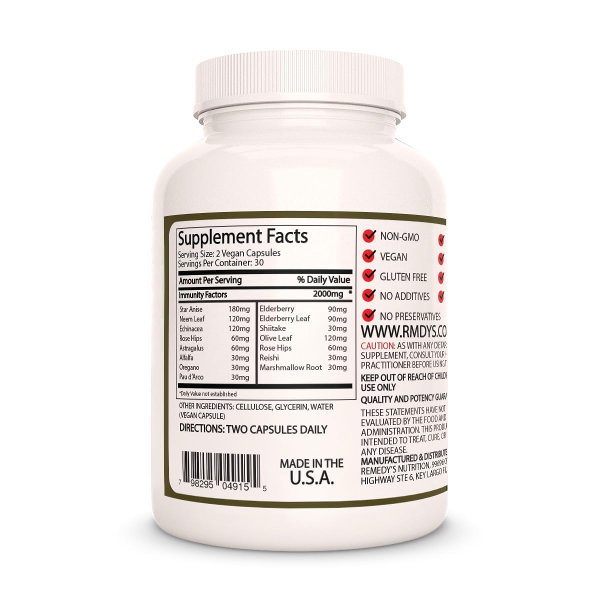 Remedy’s Nutrition Immunity Factors Capsules 60 Count