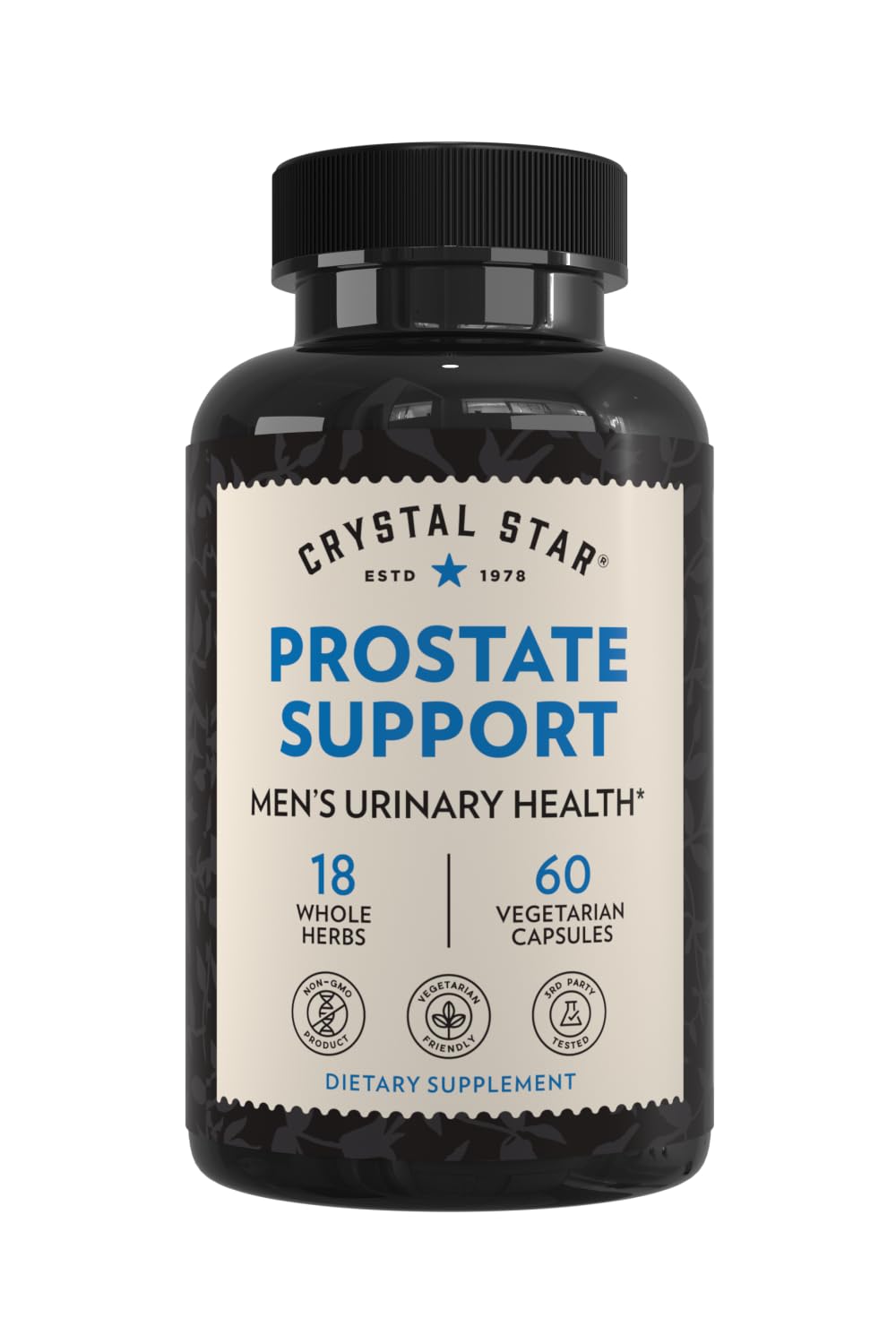 Crystal Star Prostate Support Saw Palmetto Supplements for Men Capsules, 60 Capsules