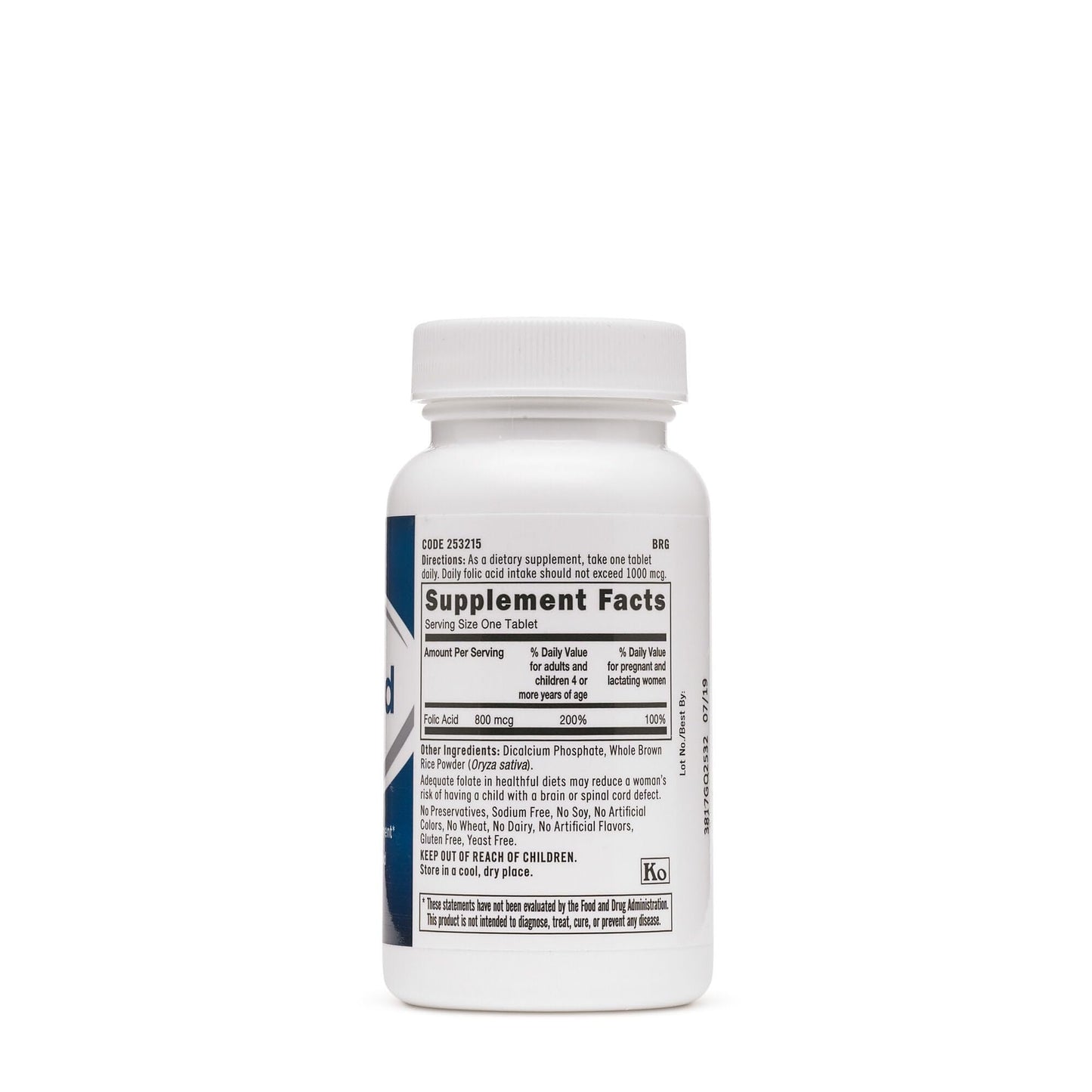 GNC Folic Acid 800mcg Tablets, 100 Count