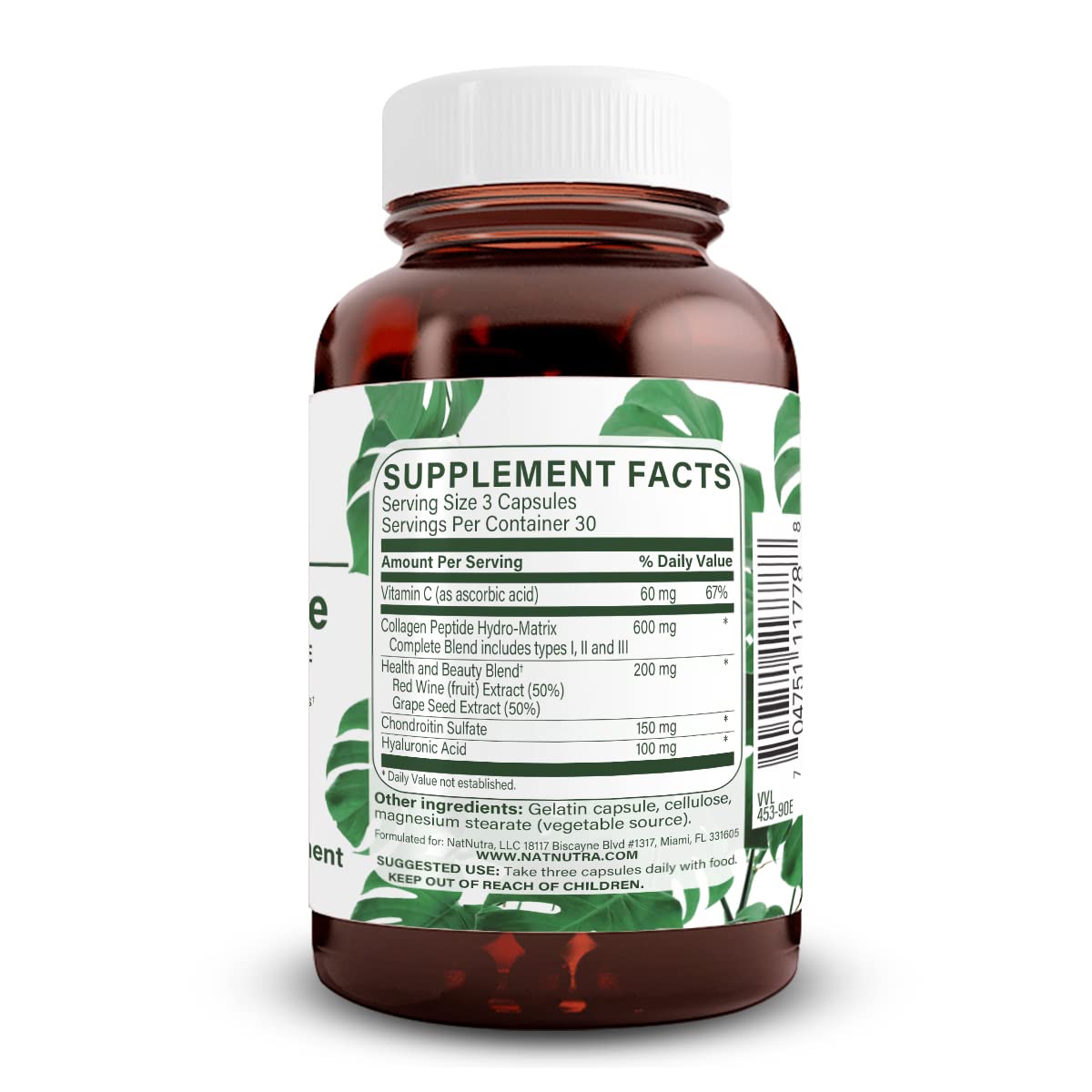 Natural Nutra RegenerAge Complete Supplement for Skin Health with Protein Peptides, 90 Capsules