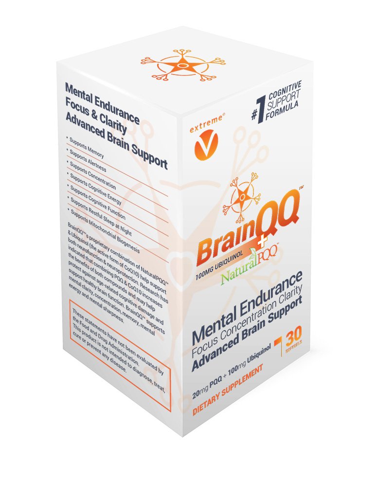 Extreme V, Inc. BrainQQ Get Smart! Enhanced High Absorption Nootropic Brain Formula with Ubiquinol (QH) 100mg + Natural PQQ 20mg 1 Softgel