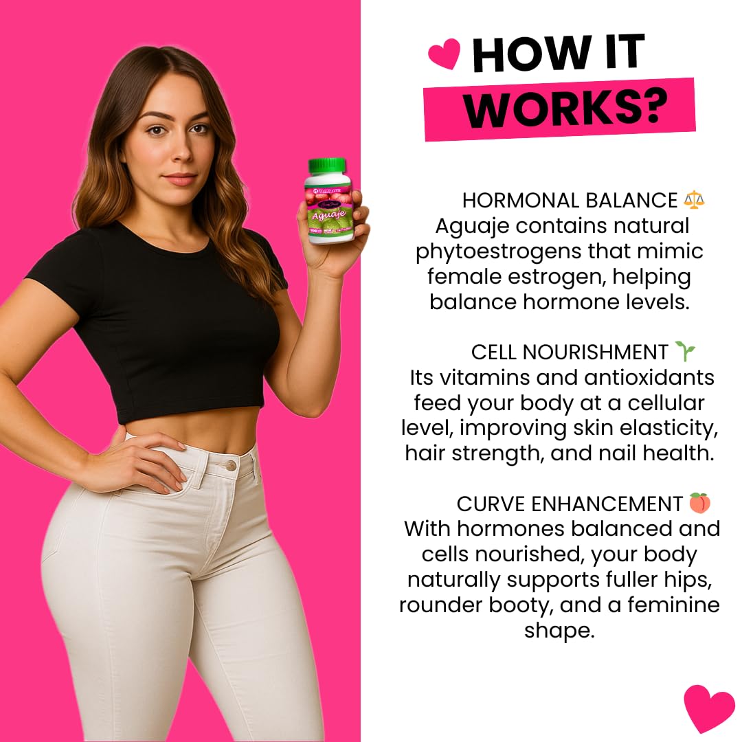 Curvy Fruit Aguaje Pills Capsules, 300 Count