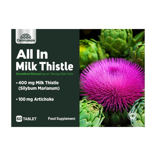 Camrusepa All in Milk Thistle – Silybum marianum & Artichoke Herbal Extract Tablet, 60 Tablets