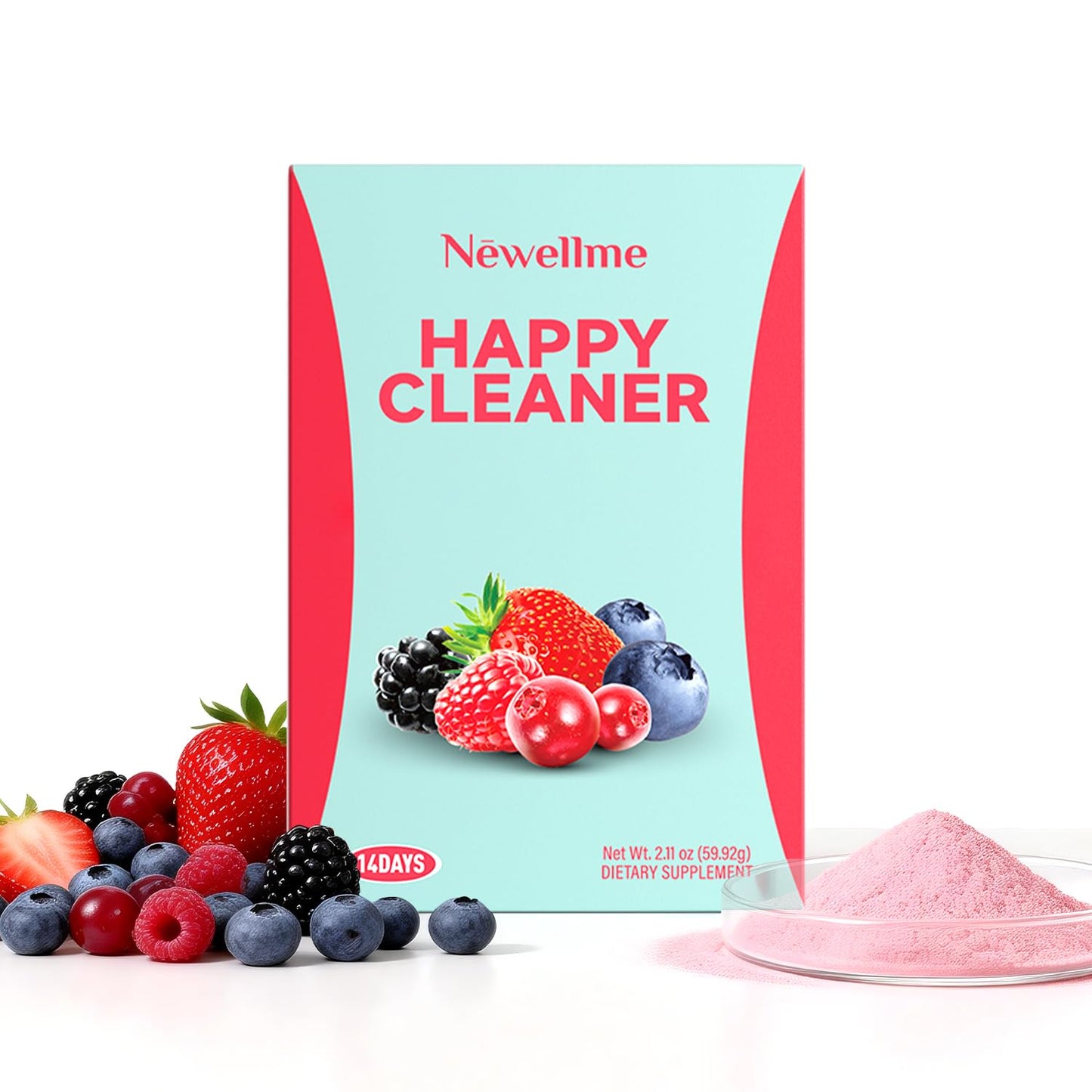 NEWELLME Happy Cleaner Superfood Powder, 14 Packets