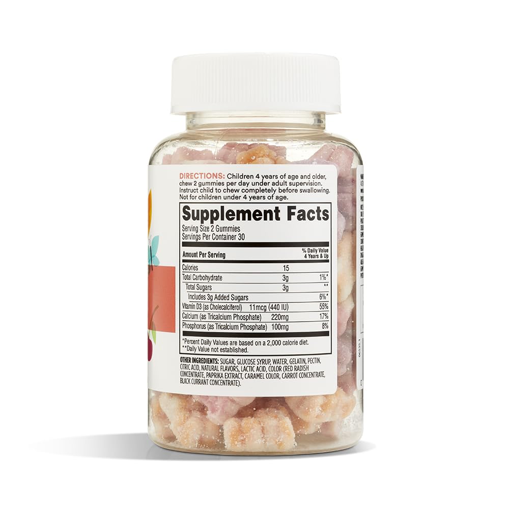 365 by Whole Foods Market Calcium and Vitamin D3 Kids' Gummies, 60 Count
