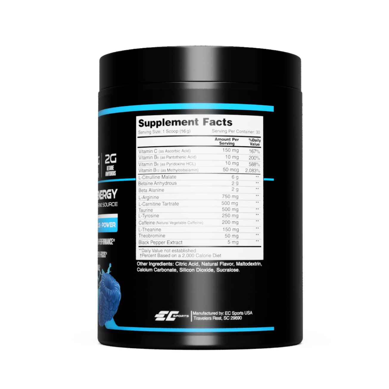 EC Sports OptiForce Pre-Workout Powder 15.34 Ounce