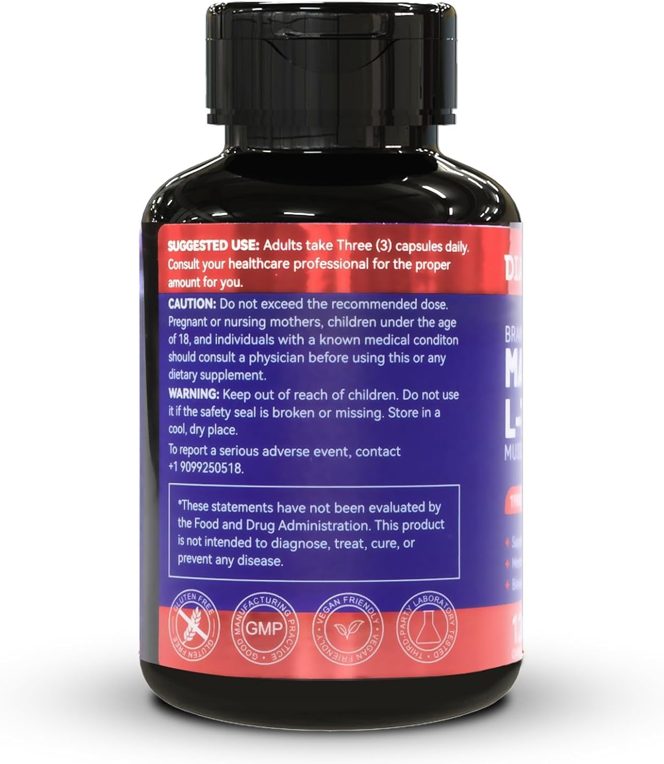 DIATMOON Magnesium L-Threonine High Absorption Magnesium Supplement Capsules 180 Count