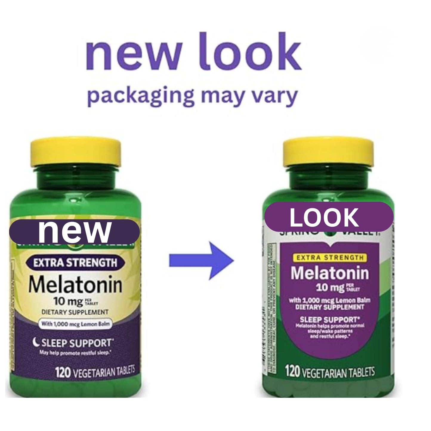 Generic Melatonin 10 mg Extra Strength with Lemon Balm Sleep Support Tablets, 120 Vegetarian Tablets