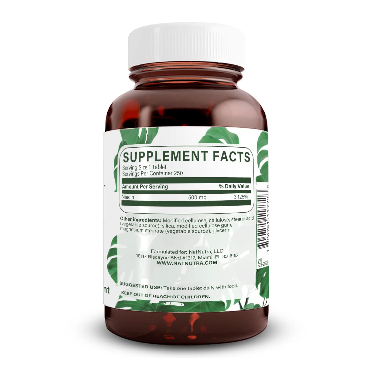 Natural Nutra Time-Release Slow Niacin 500mg (Vitamin B3) Tablet, 100 Tablets