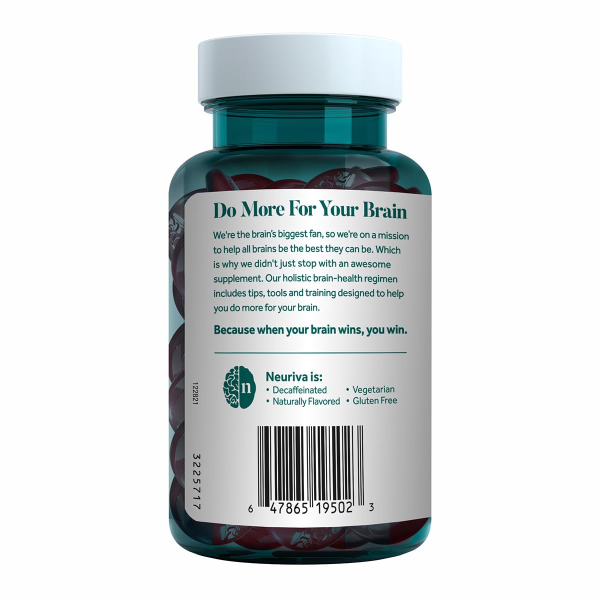 NEURIVA Plus Decaff Nootropic Brain Supplement Gummies 150 Count
