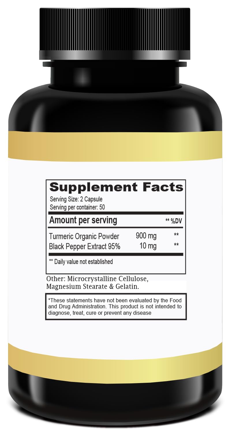 DRA. ANNA Turmeric Curcumin 900 mg Capsule, 100 Count