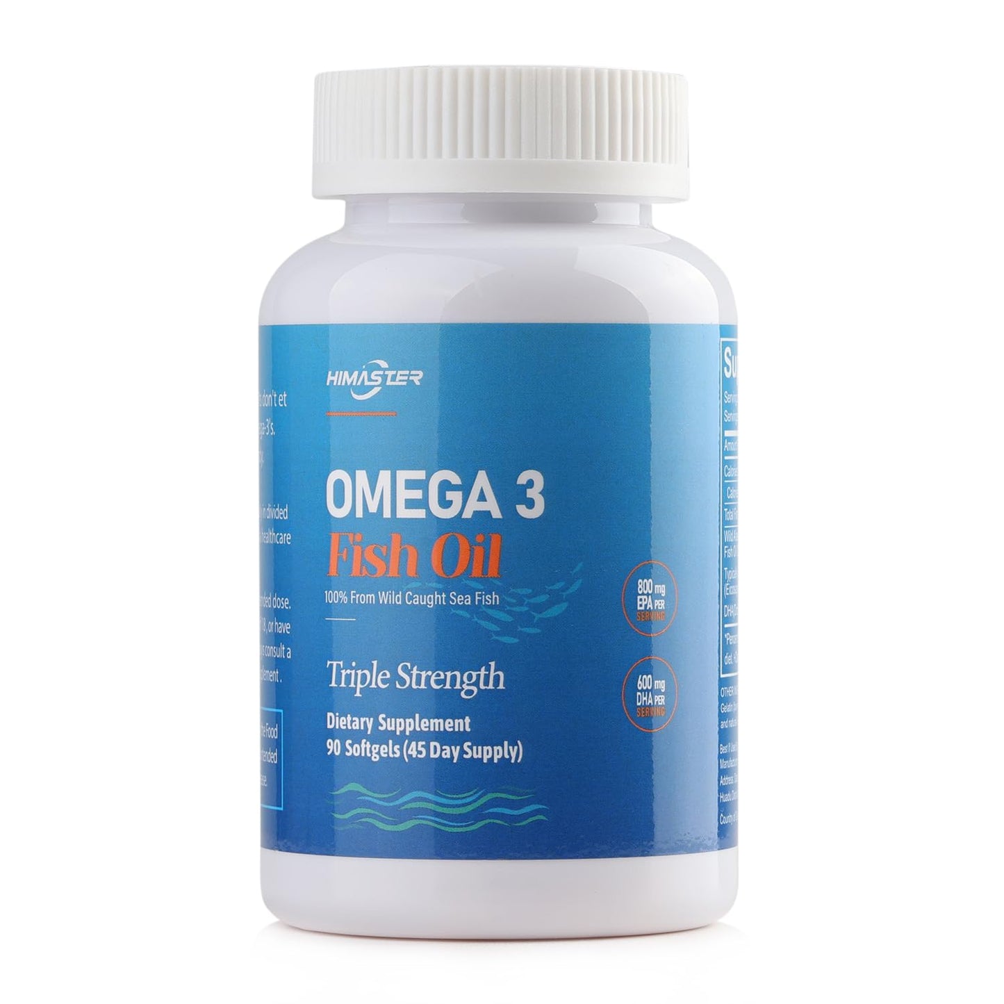 HEALIONY Himaster Omega 3 Supplement, DHA & EPA - Fish Oil for Brain & Heart Health, Joint Support, Advanced Absorption, Natural Ingredients, Easy to Digest, Brain Health Supplement Softgel 90 Count