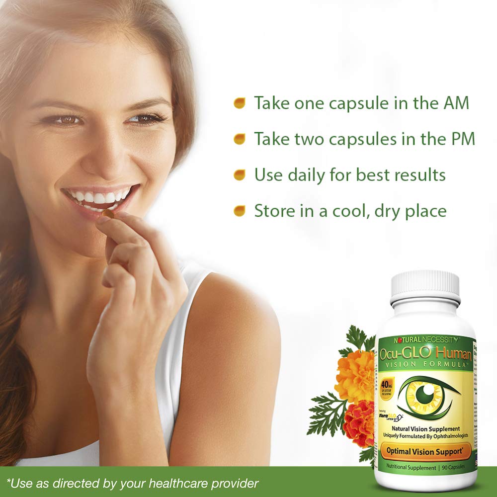 Ocu-GLO Human Vision Formula Eye Health Support Capsules, 90 Count