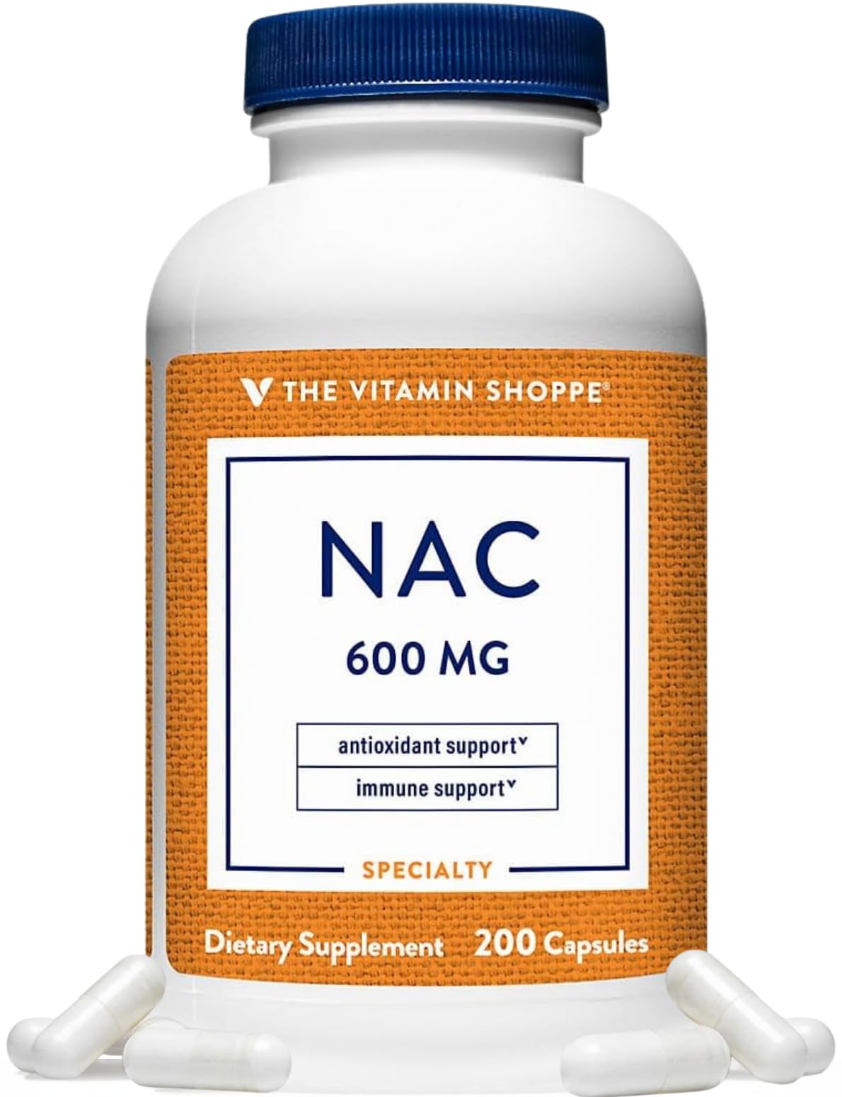 The Vitamin Shoppe NAC Supplement 600mg N-Acetyl-L-Cysteine Capsule 200 Count