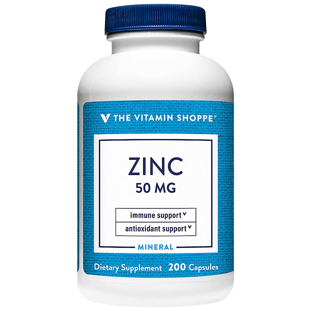 The Vitamin Shoppe Zinc 50 mg Capsules, 200 Capsules