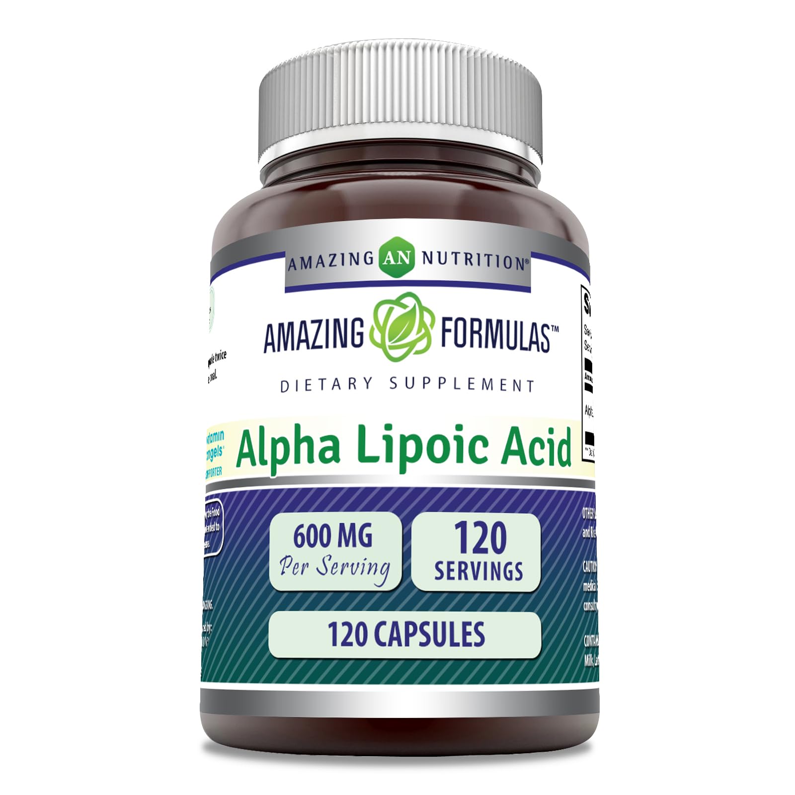 Amazing Nutrition Alpha Lipoic Acid 600 mg Per Serving Capsules 120 Count