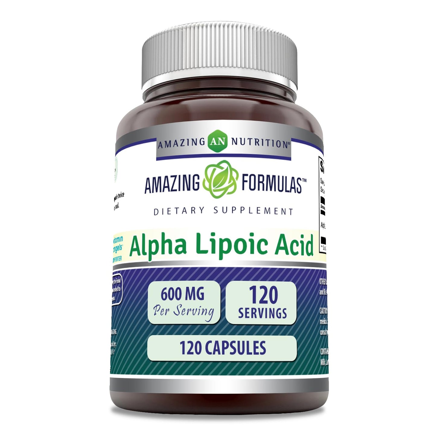 Amazing Nutrition Alpha Lipoic Acid Capsules, 600 mg per Serving, 120 Count