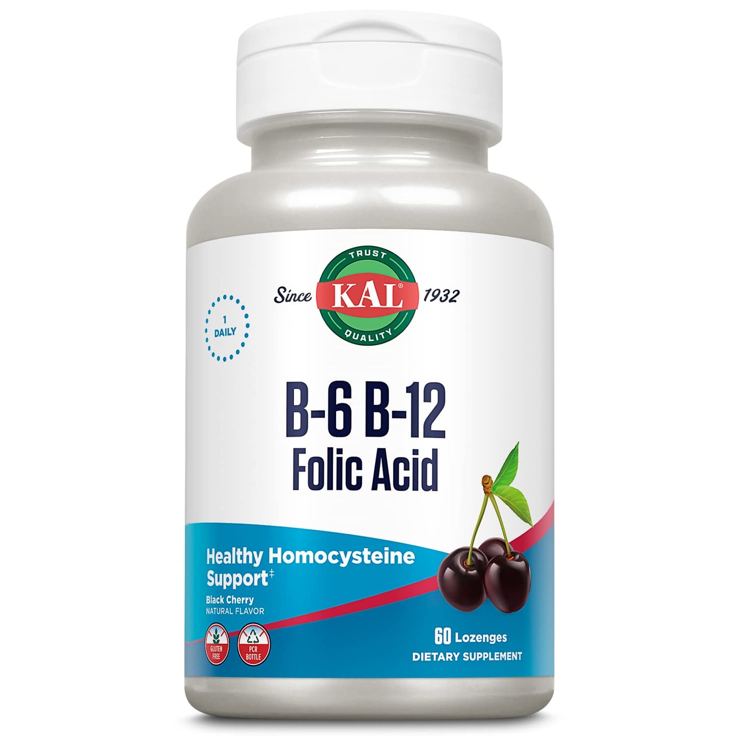 KAL Vitamin B-6 B-12 Folic Acid Supplement 60 Lozenges