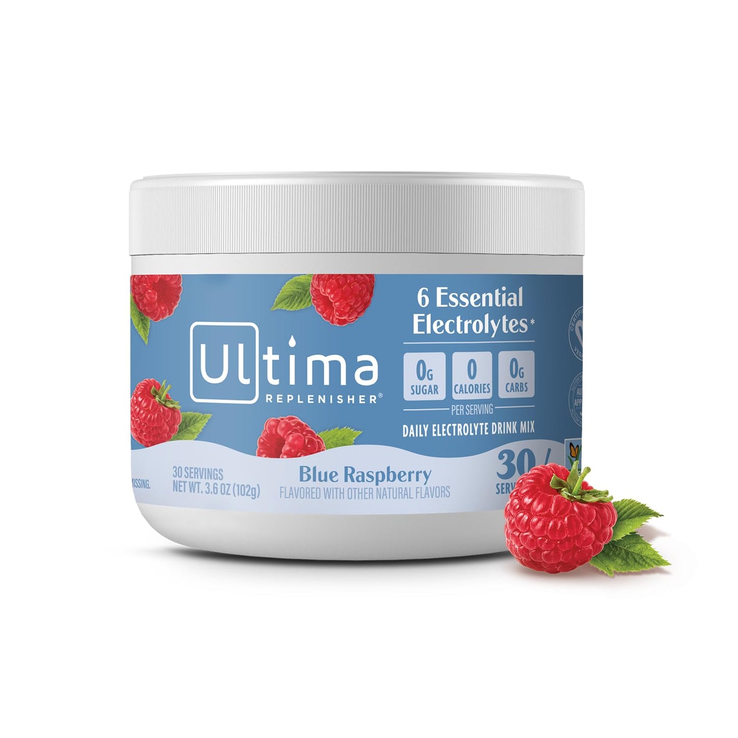 Ultima Replenisher Blue Raspberry Electrolytes Powder, 3.6 Ounce
