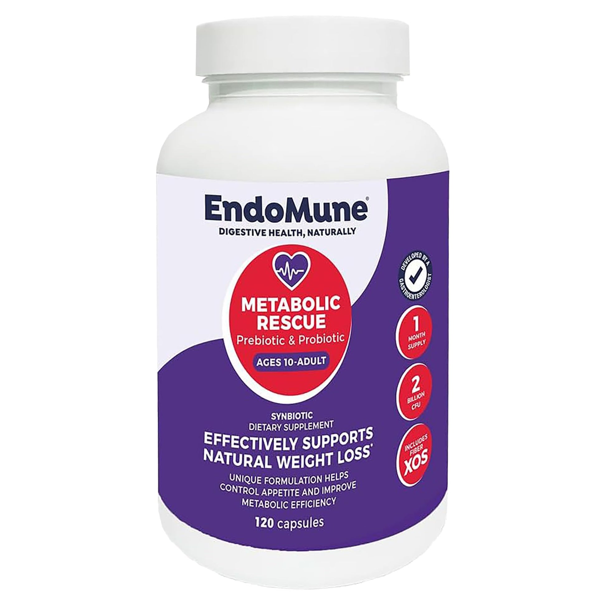Endomune Metabolic Rescue Prebiotic and Probiotic Capsule 120 Count